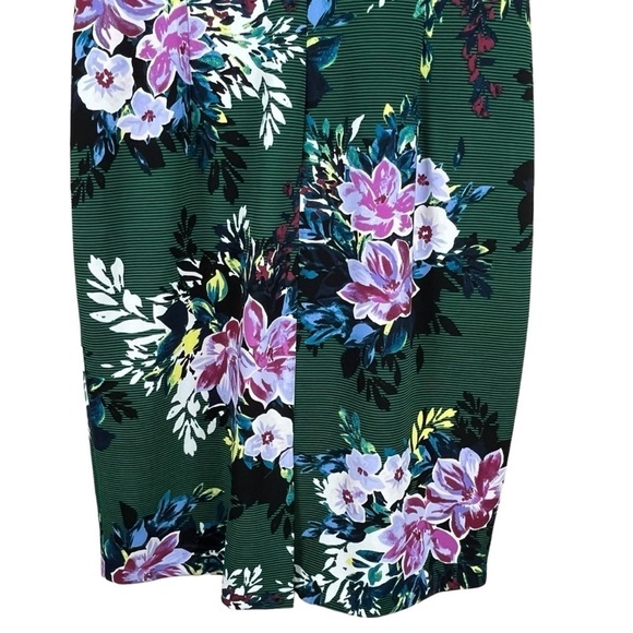 Vince Camuto Floral Stretch Sheath Green Dress Size 16 - Picture 6 of 12